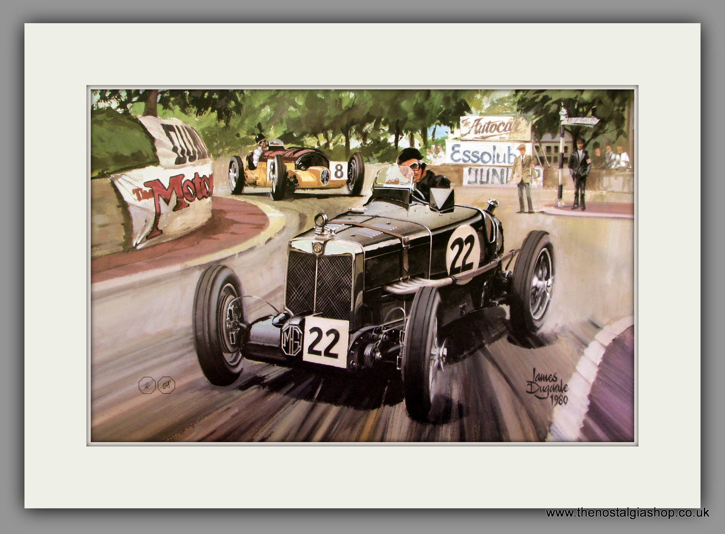 MG K3, Magnette 1934. Classic Large Car Print. Mounted.