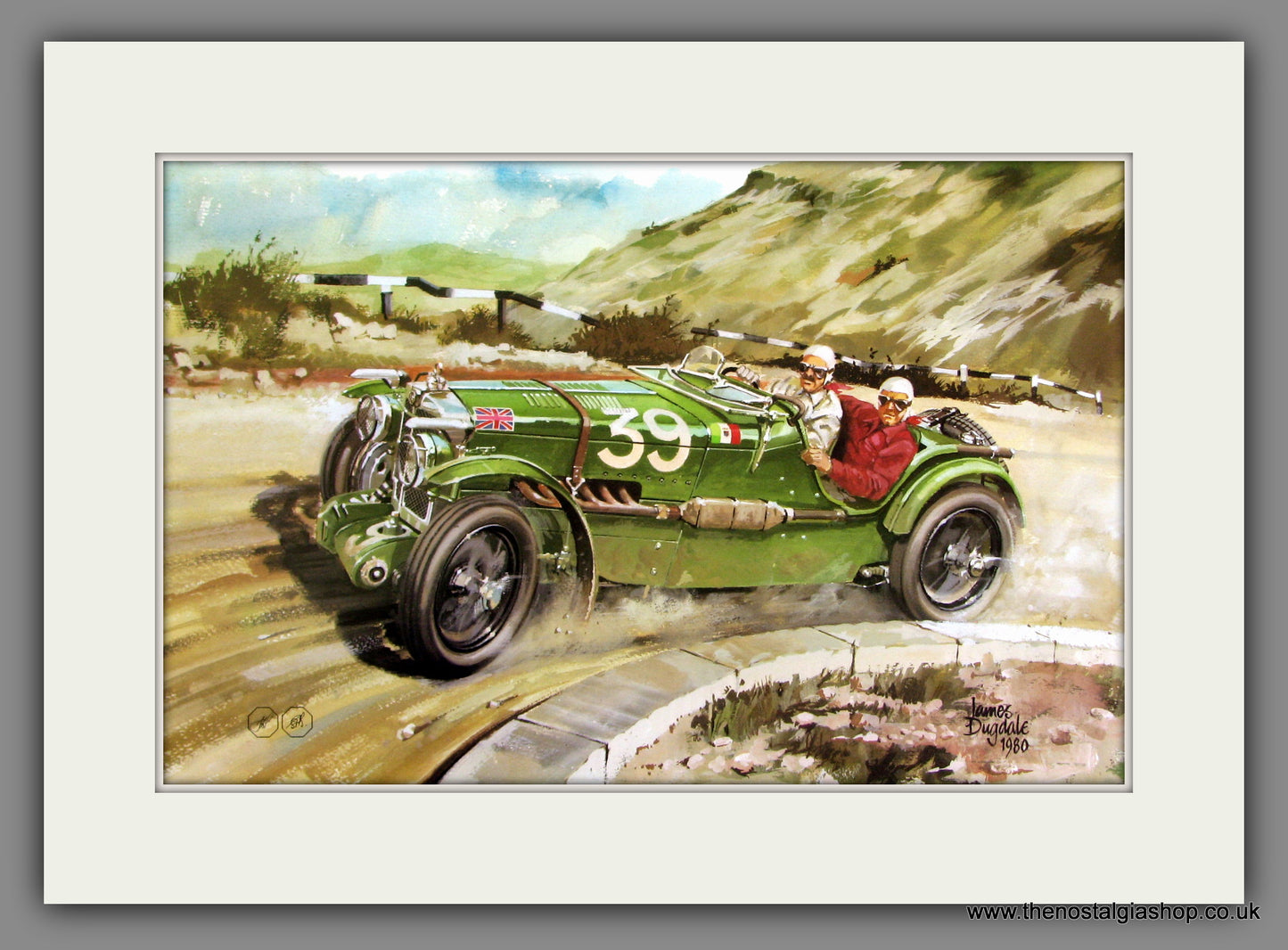 MG K3, Magnette 1933. Classic Large Car Print. Mounted.