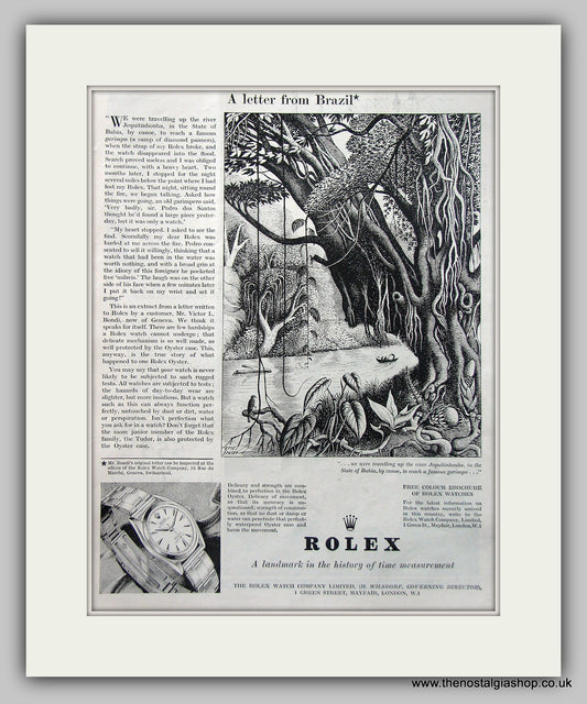 Rolex Oyster Watches Original Advert 1952 (ref AD6875)