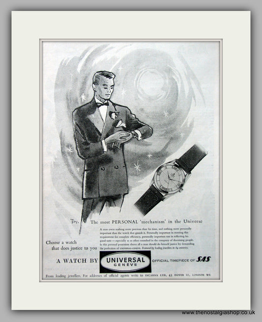 Universal Geneve Watch Original Advert 1955 (ref AD6879)