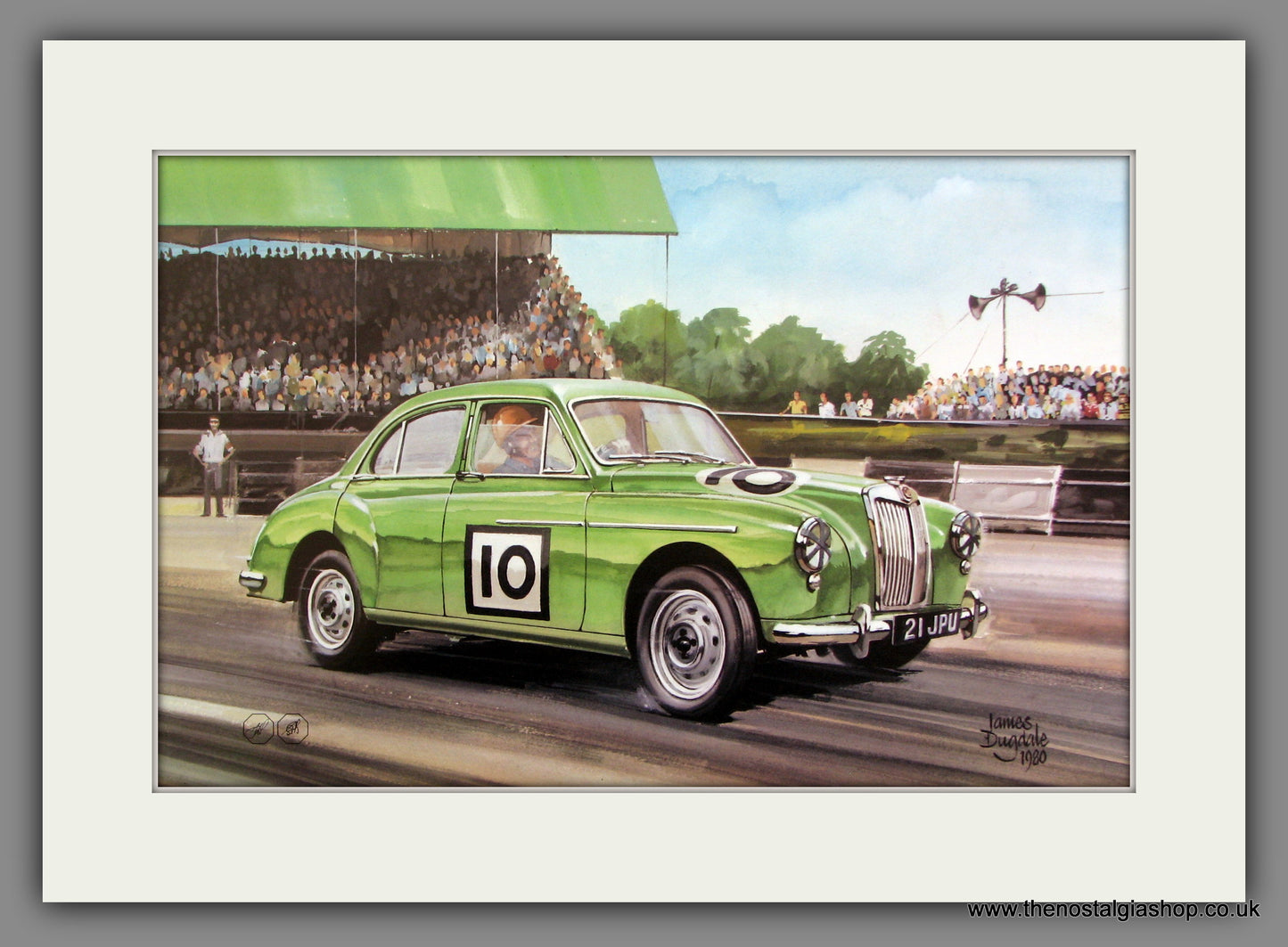MG Magnette. Classic Large Car Print. Mounted.