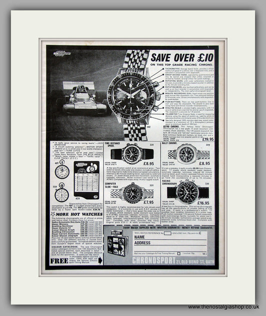 Chronosport Watches Original Advert 1971 (ref AD6886)