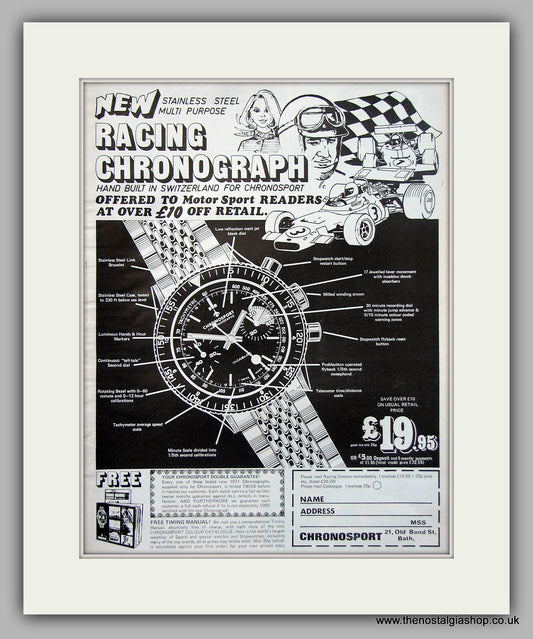 Chronosport Chronograph Watches Original Advert 1971 (ref AD6888)