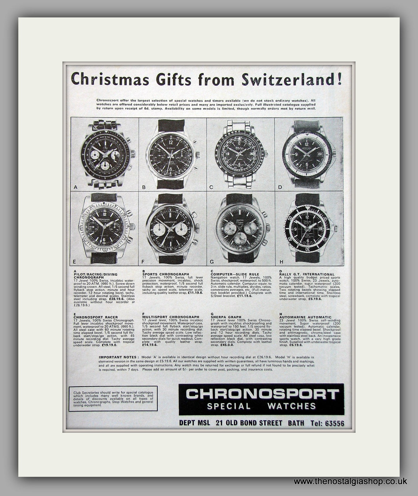 Chronosport Special  Watches Original Advert 1967 (ref AD6891)