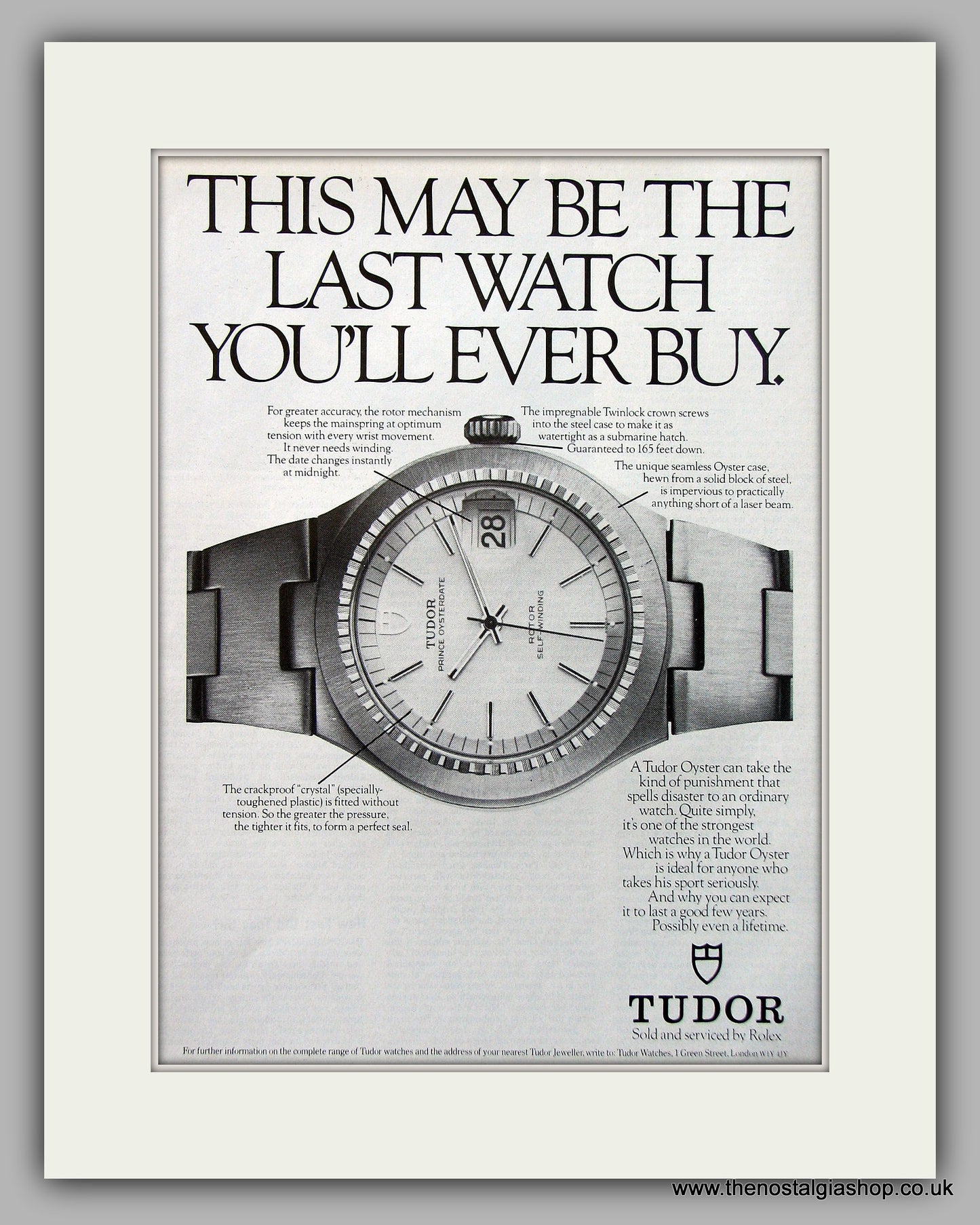 Tudor Oyster Watches Original Advert 1979 (ref AD6893)