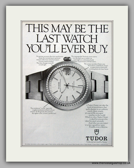 Tudor Oyster Watches Original Advert 1979 (ref AD6893)
