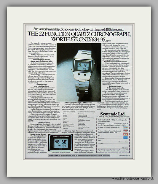 Quartz Chronograph Watch Original Advert 1978 (ref AD6897)