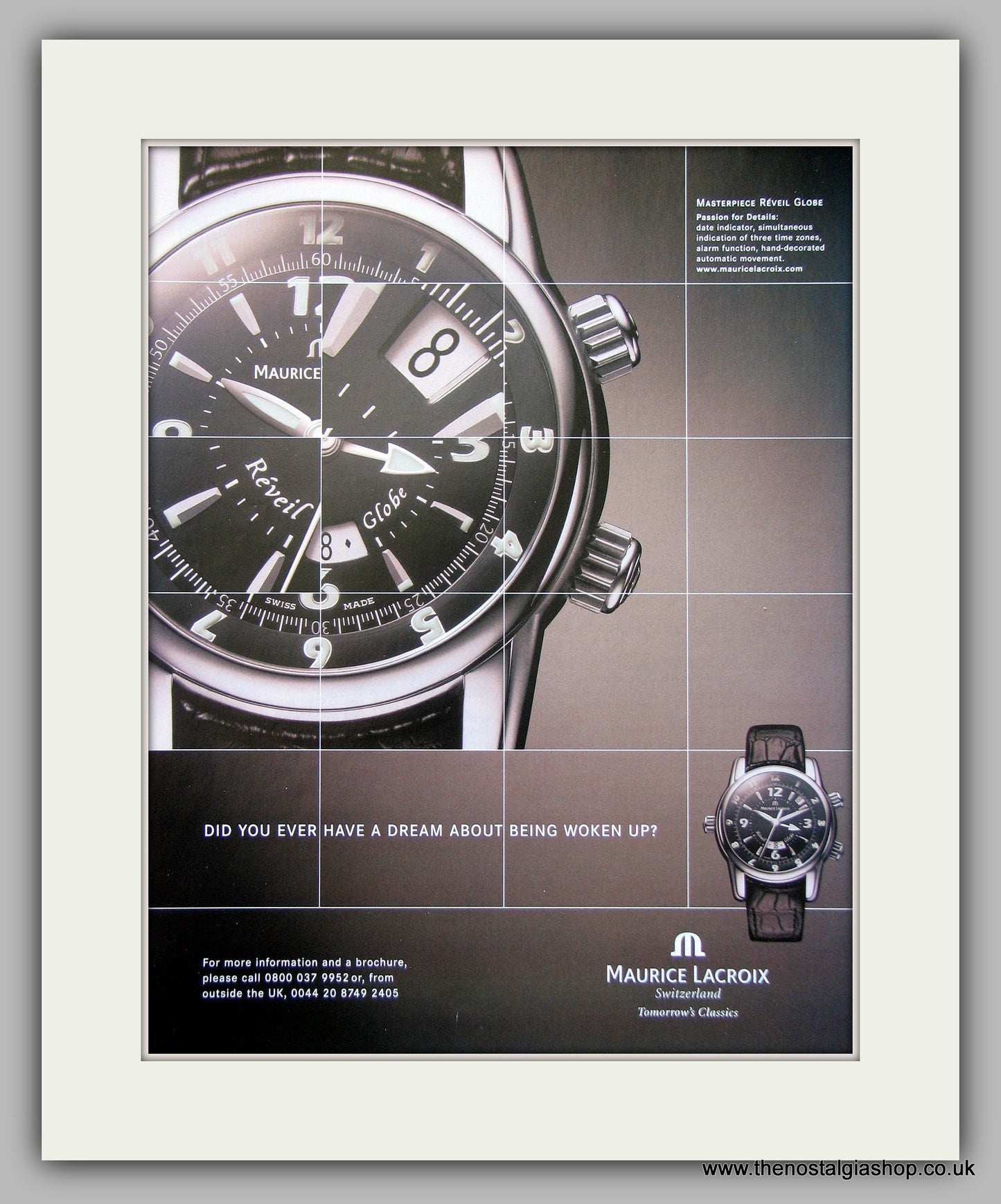 Maurice Lacroix Reveil Globe Watch Original Advert 2004 (ref AD6908)