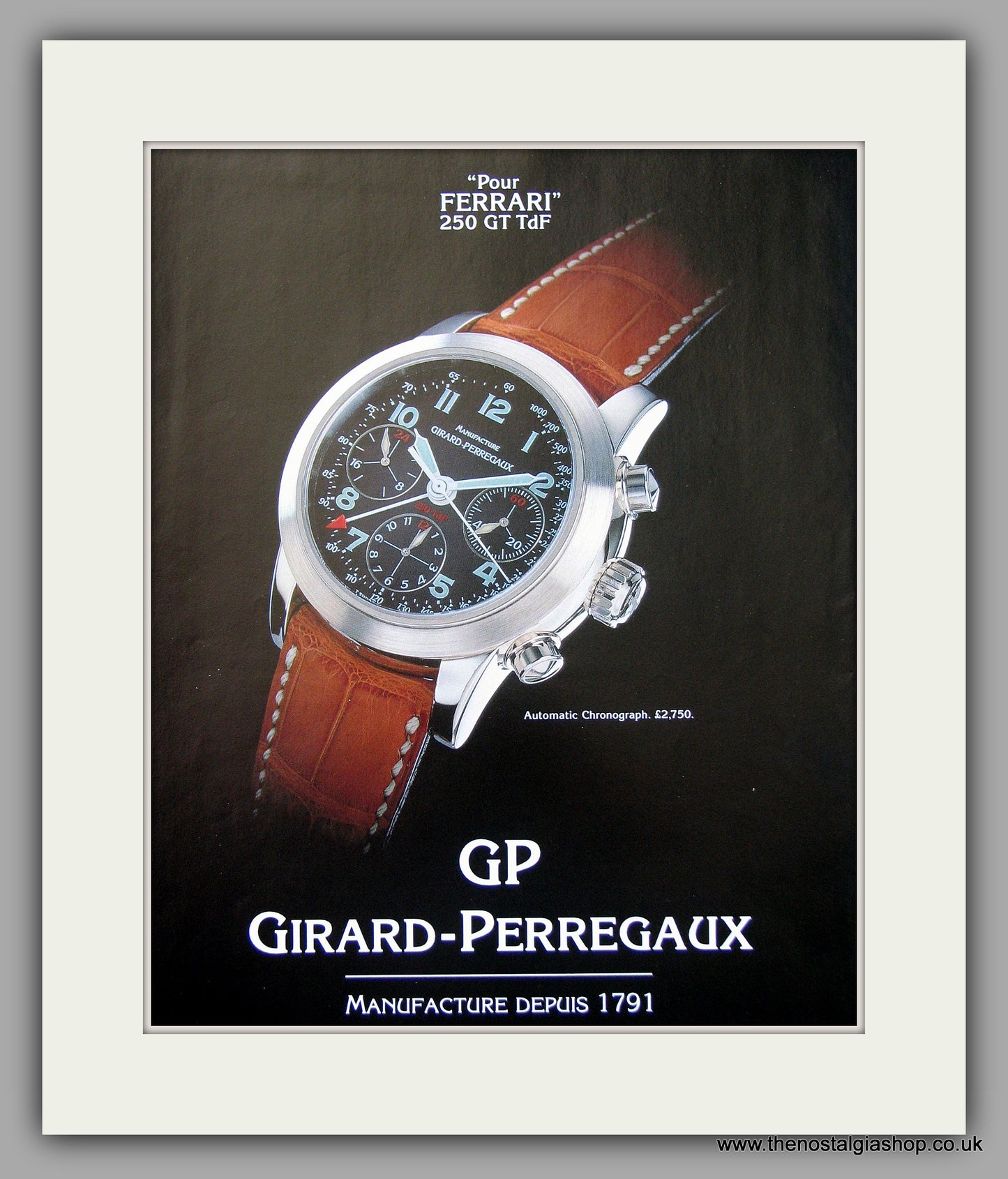 Girard-Perregaux 250 GT TdF Watch Original Advert 1999 (ref AD6912)
