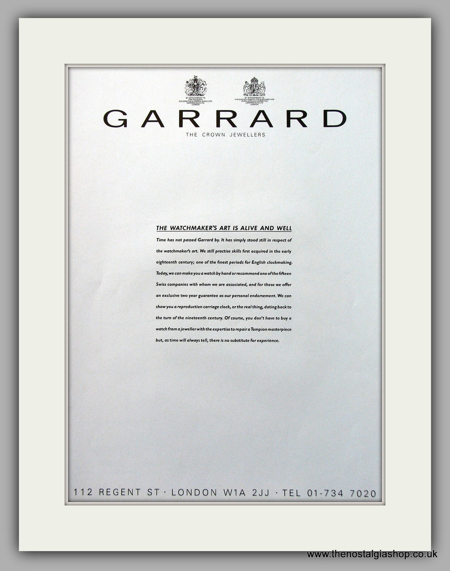 Garrard Watches Set Of 2 Original Adverts 1986 (ref AD6919)
