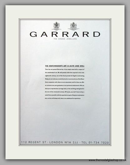 Garrard Watches Set Of 2 Original Adverts 1986 (ref AD6919)