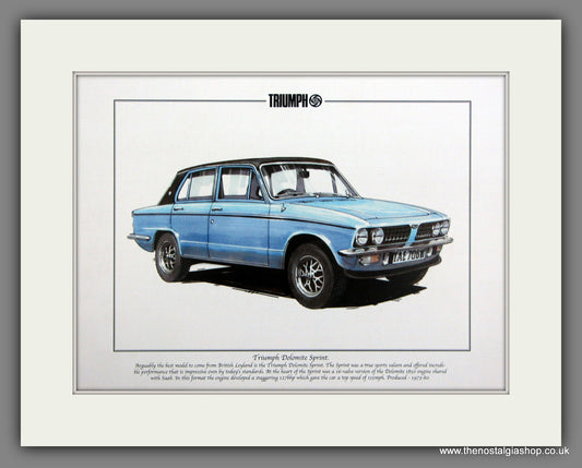Triumph Dolomite Sprint. Mounted Print.