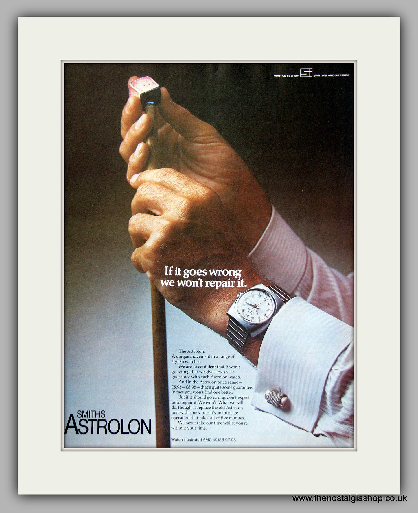 Smiths Astrolon AMC 4913B Watch Original Advert 1973 (ref AD6923)