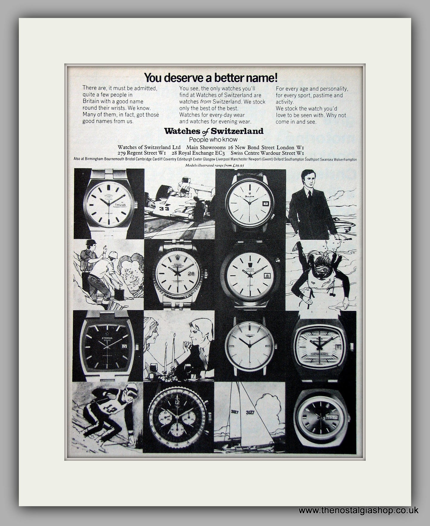 Watches Of Switzerland Original Advert 1974 (ref AD6928)