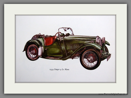 Singer 9 Le Mans 1934. Mounted Print.