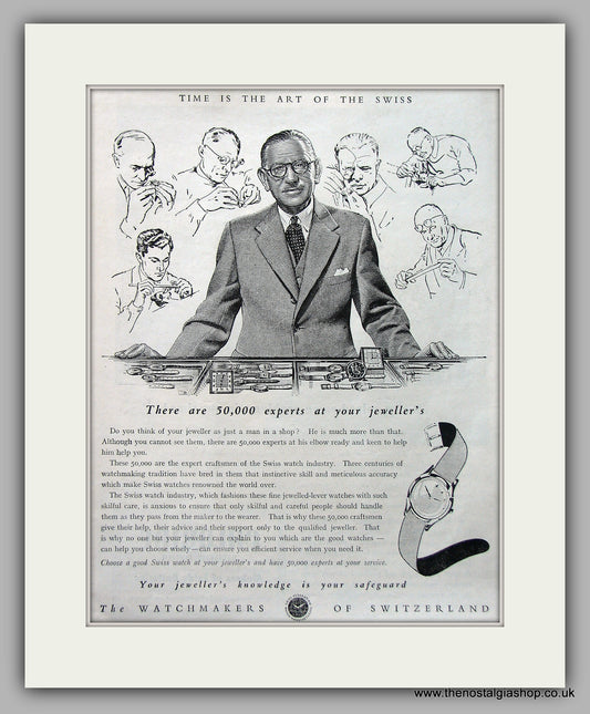 Watchmakers Of Switzerland Original Advert 1952 (ref AD6940)