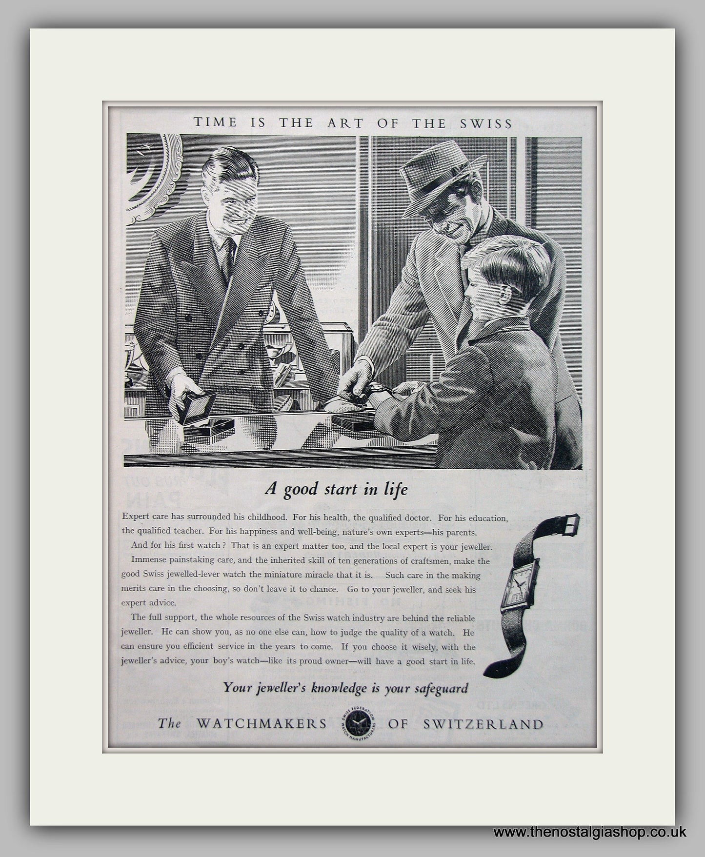 Swiss Watch Original Advert 1952 (ref AD6942)