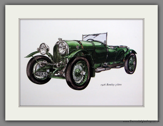Bentley 3-Litre 1926. Mounted Print.