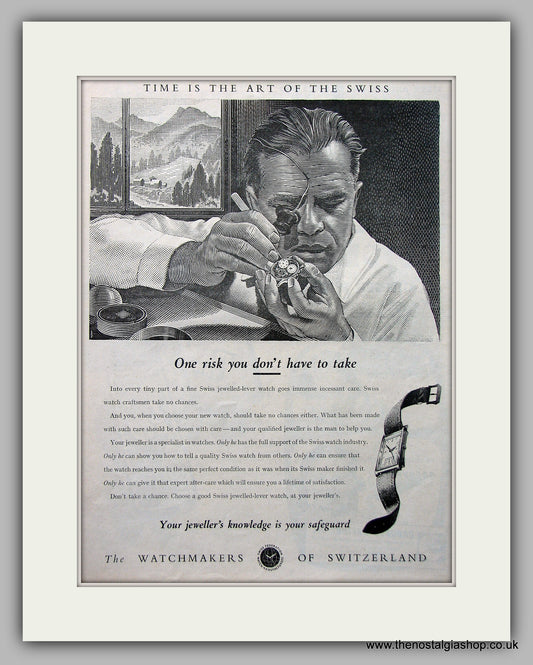 Swiss Watches Original Advert 1952 (ref AD6943)
