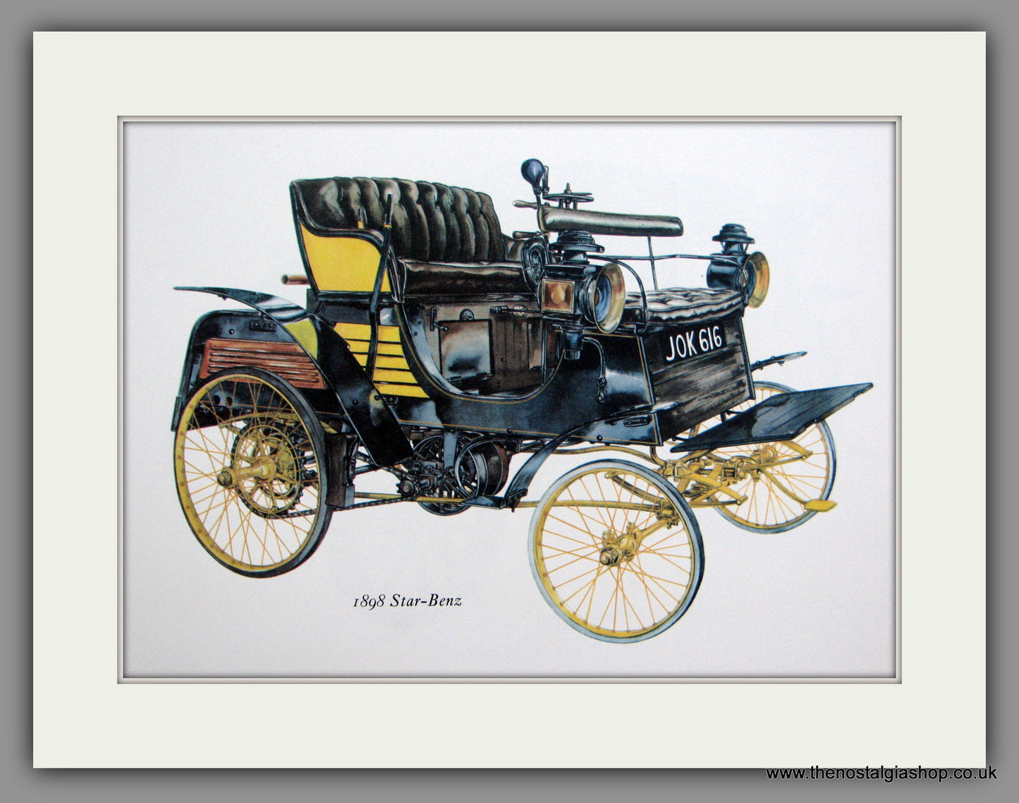 Star-Benz 1898. Mounted Print.