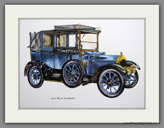 Rover Landaulet 1912. Mounted Print.