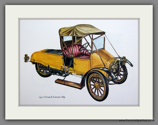 Crouch Carette 8hp 1912. Mounted Print.