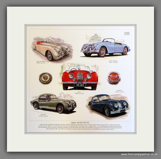 Jaguar XK120/140/150. Mounted Print.