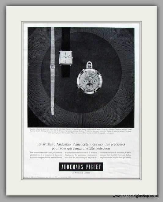 Audemars Piguet Watches. Original Advert 1964 (ref AD7972)