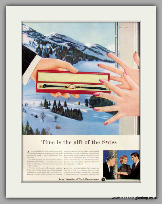 Swiss Watches. Original Advert 1957 (ref AD7985)