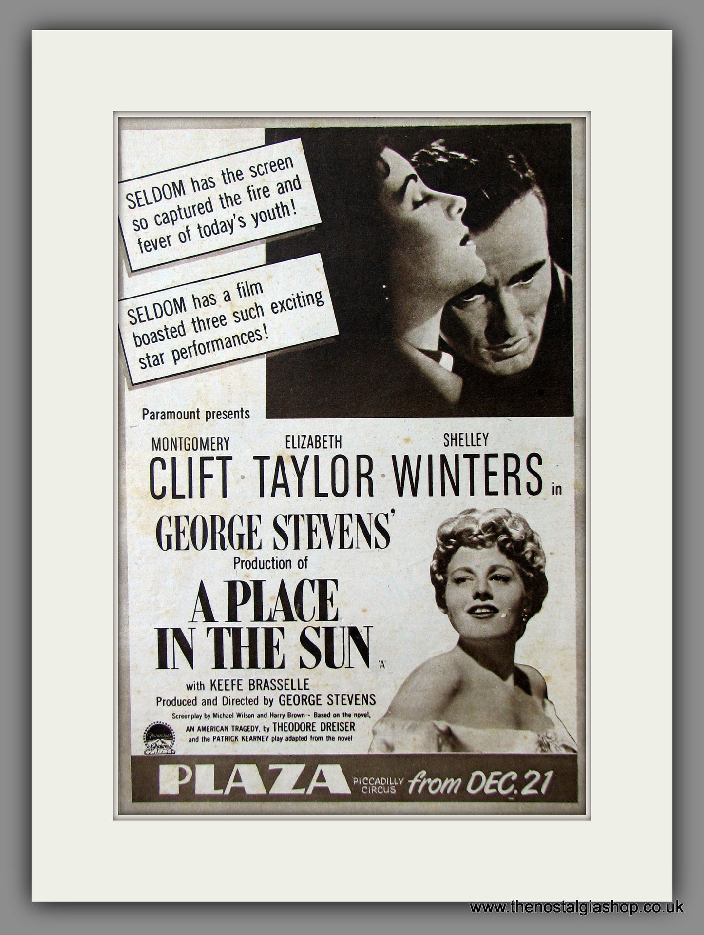 A Place In The Sun. 1951 Original Advert (ref AD54741)