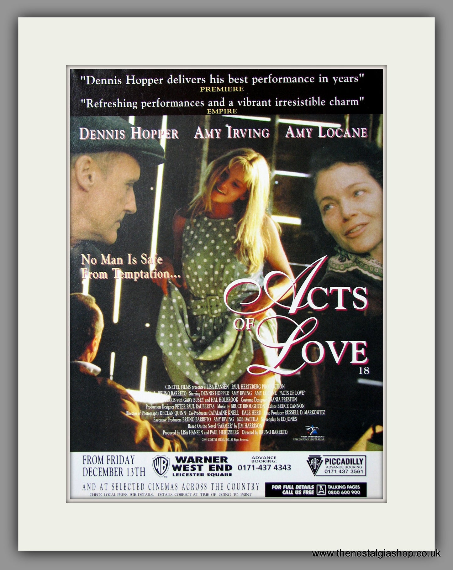 Acts Of Love. 1996 Original Advert (ref AD54751)