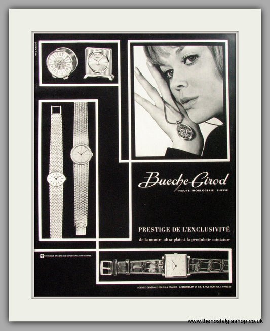 Bueche Girod Watches & Clocks. Original Advert 1964 (ref AD50114)