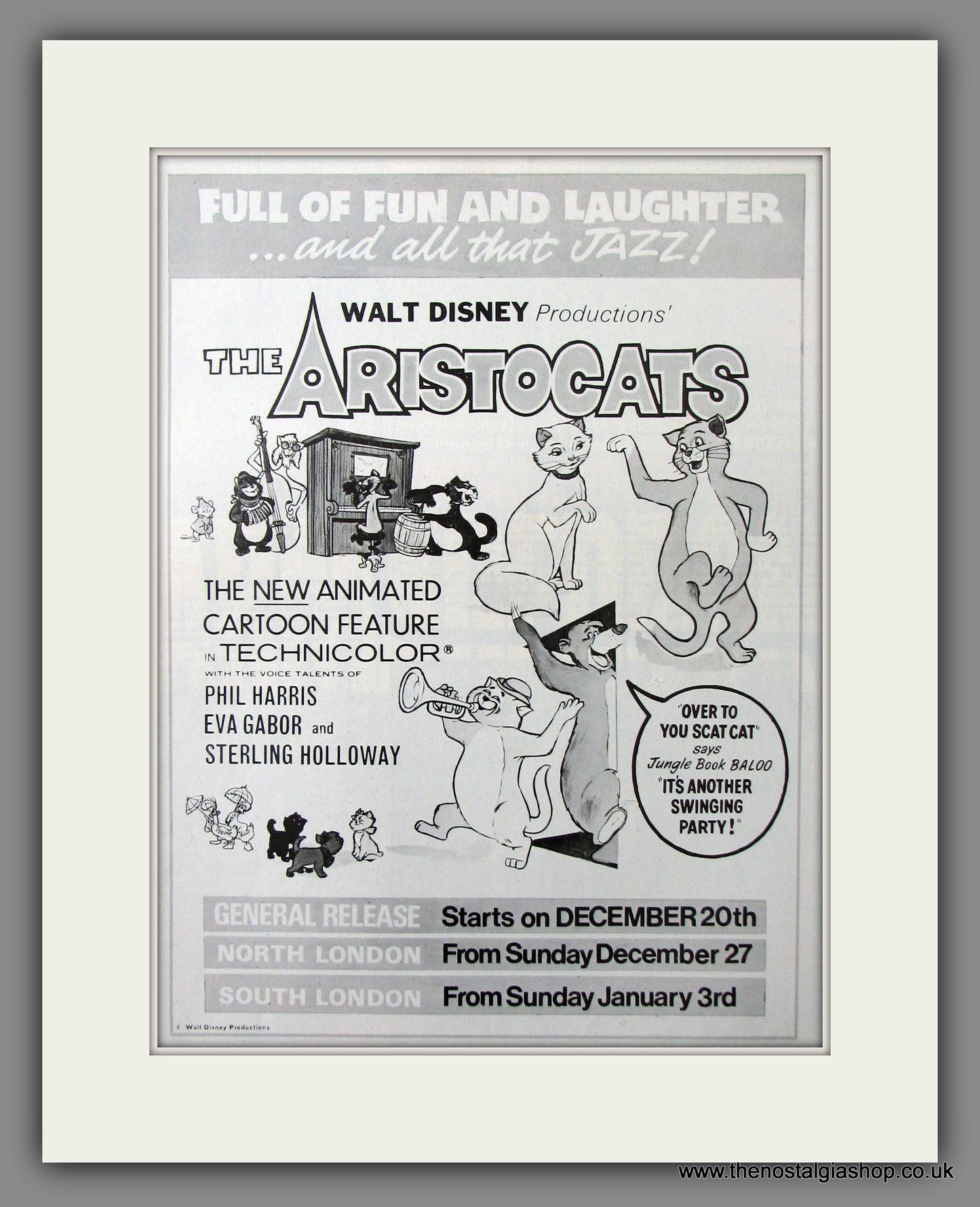 The Aristocats Walt Disney. 1971 Original Advert (ref AD54757)
