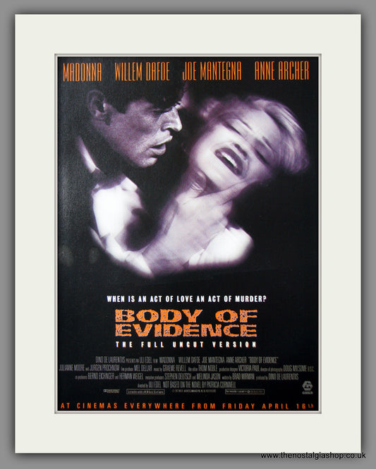 Body Of Evidence. 1993 Original Advert (ref AD54760)