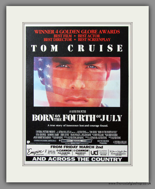 Born on The Fourth Of July. 1990 Original Advert (ref AD54761)