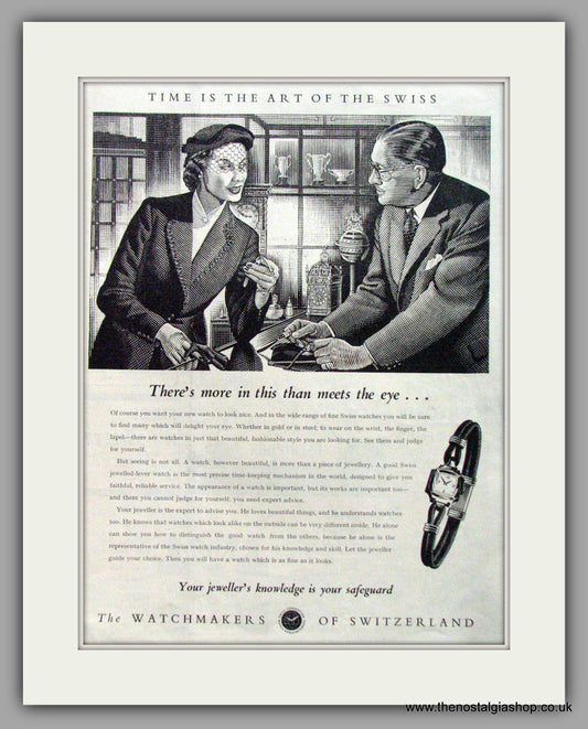 Swiss Watch Makers. Original Advert 1952 (ref AD50146)
