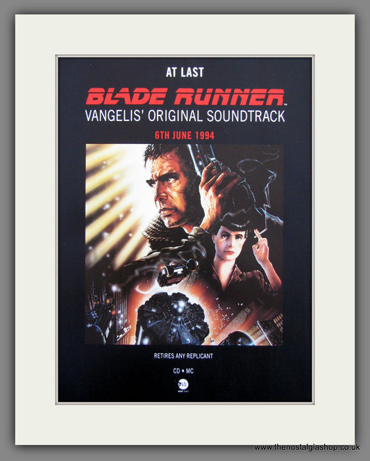 Blade Runner Soundtrack. 1994 Original Advert (ref AD54536)