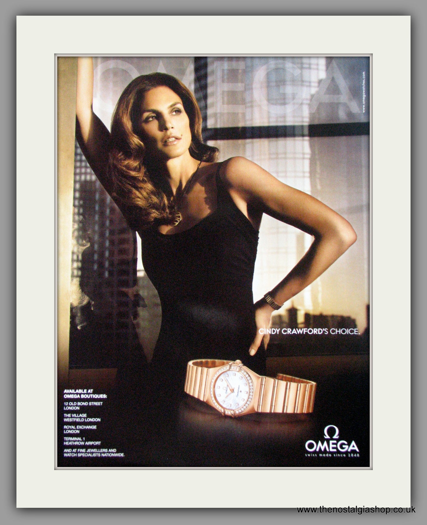 Omega Watches Cindy Crawford. Original Advert 2009 (ref AD50157)