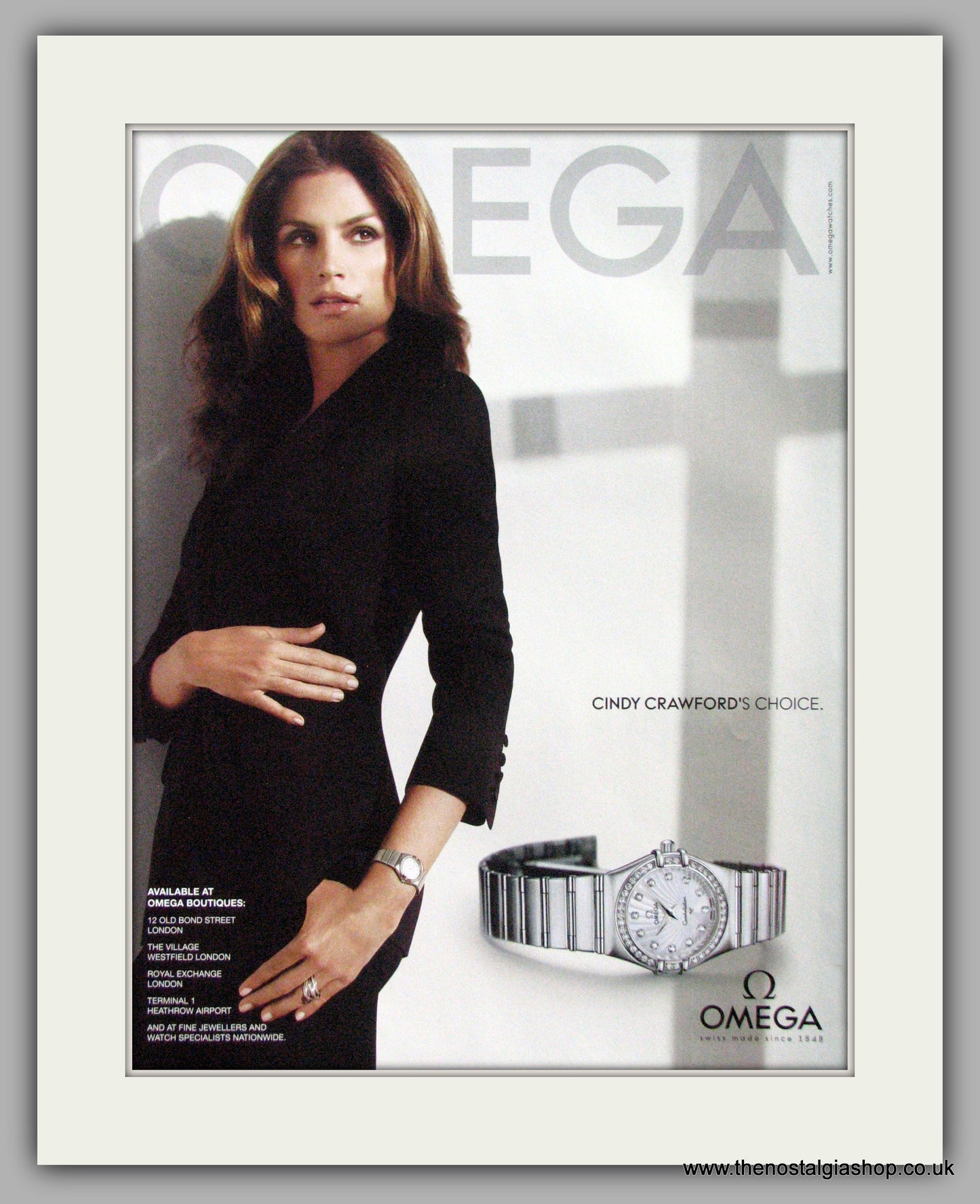 Omega Watches Cindy Crawford. Original Advert 2009 (ref AD50158)