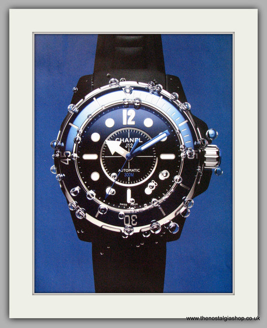 Chanel J 12 Marine Automatic Watch. Original Double Advert 2010 (ref AD50172)