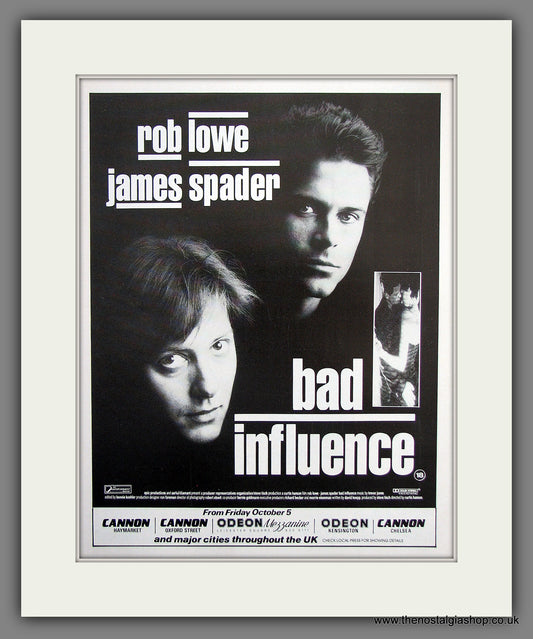 Bad Influence. 1990 Original Advert (ref AD54652)