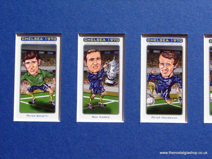 Chelsea F.A. Cup Winners 1970. Mounted Football Card Set