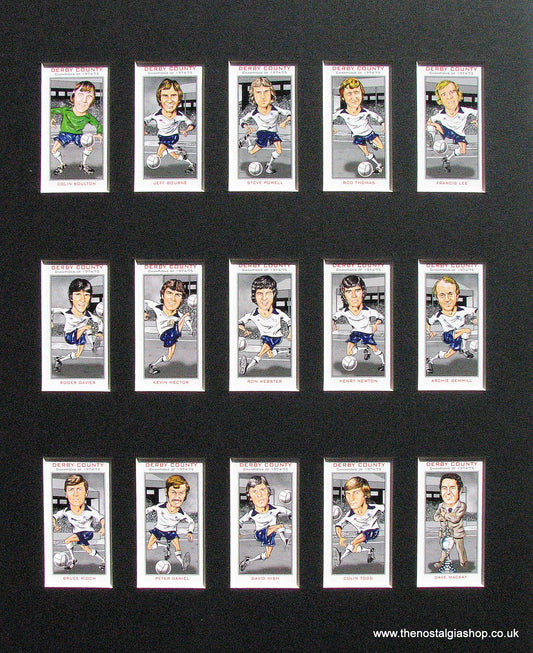 Derby County Champions of 1974-1975. Mounted Football Card Set