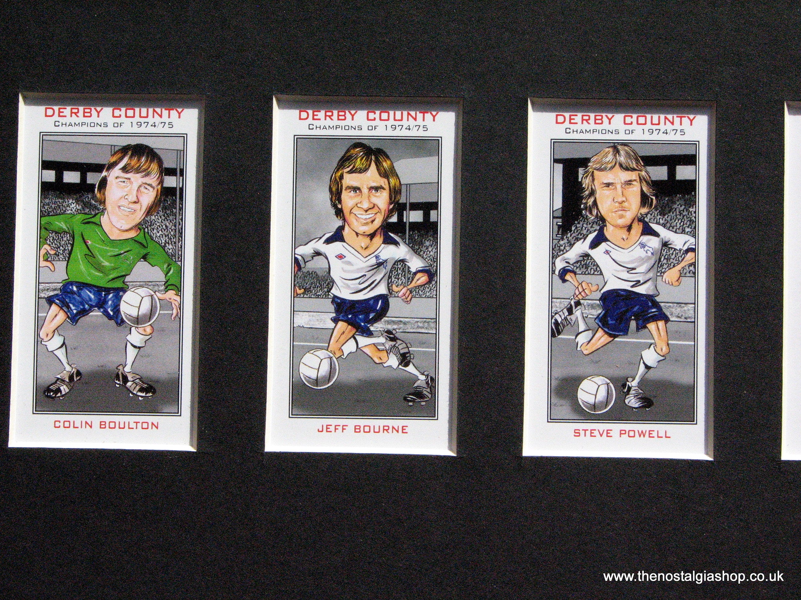 Derby County Champions of 19741975. Mounted Football Card Set The
