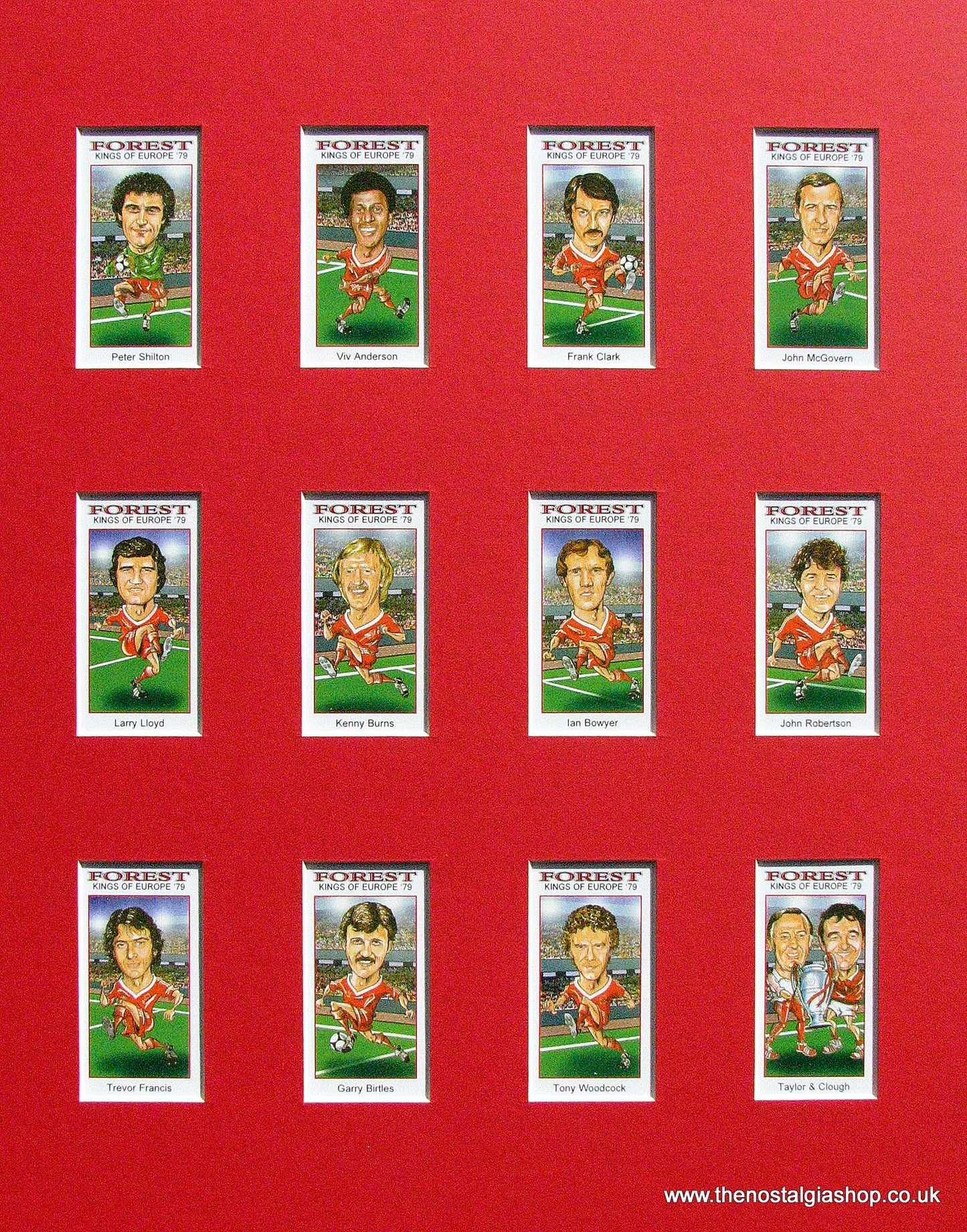 Nottingham Forest. Kings of Europe 1979. Mounted Football Card Set.