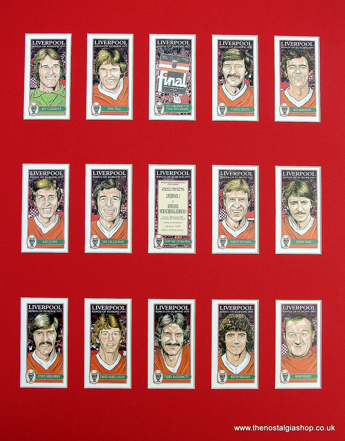 Liverpool Kings of Europe 1977. Football Card Set.