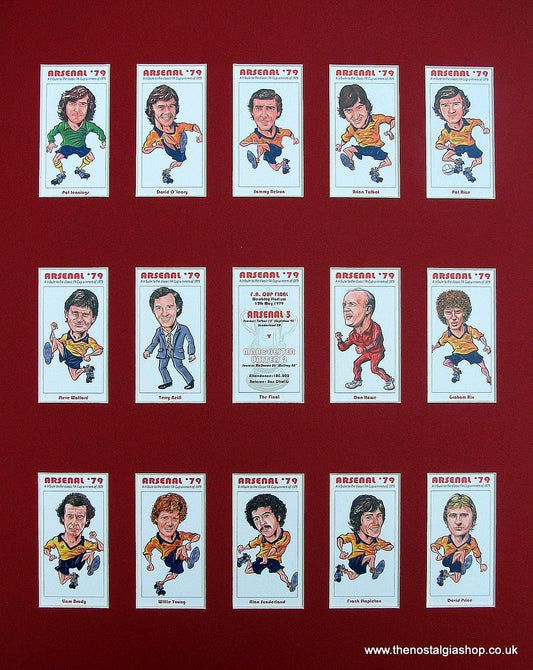 Arsenal FA Cup Winners 1979 Mounted Football Card Set