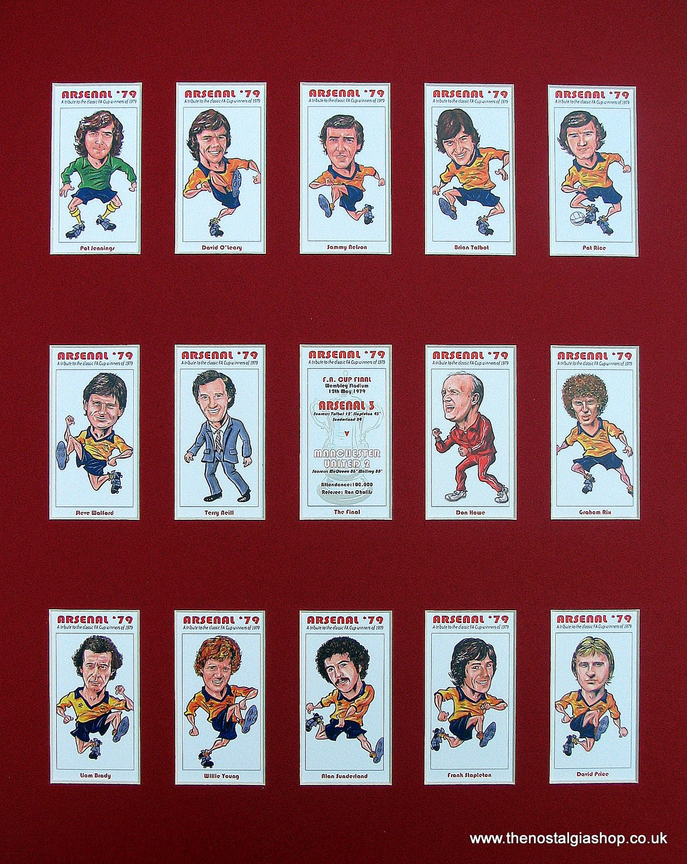 Arsenal FA Cup Winners 1979 Mounted Football Card Set The Nostalgia Shop