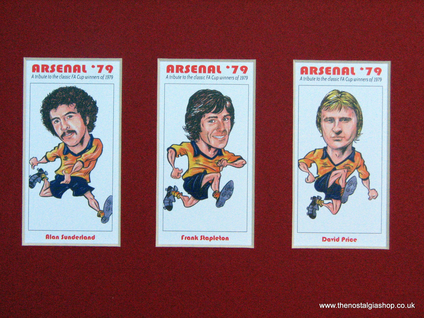 Arsenal FA Cup Winners 1979 Mounted Football Card Set