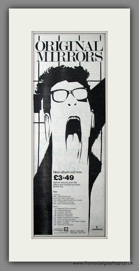 Original Mirrors. Album and Tour. Original Advert 1980 (ref AD200030)